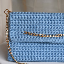 Charger l'image dans la galerie, Sac Pochette Bleu Chaîne
