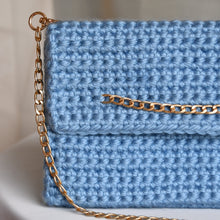 Charger l'image dans la galerie, Sac Pochette Bleu Chaîne