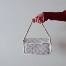 Charger l'image dans la galerie, Sac à Carreaux en Crochet rose/gris