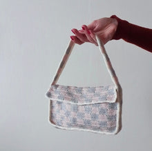 Charger l'image dans la galerie, Sac à Carreaux en Crochet rose/gris