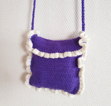 Charger l&#39;image dans la galerie, Sac Anya en Crochet violet/blanc
