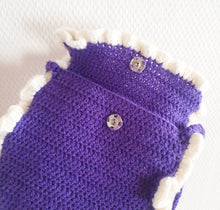 Charger l&#39;image dans la galerie, Sac Anya en Crochet violet/blanc
