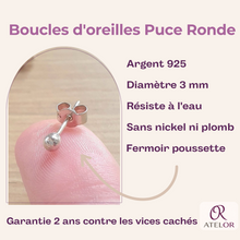 Charger l'image dans la galerie, Boucles d'oreilles Puce Ronde
